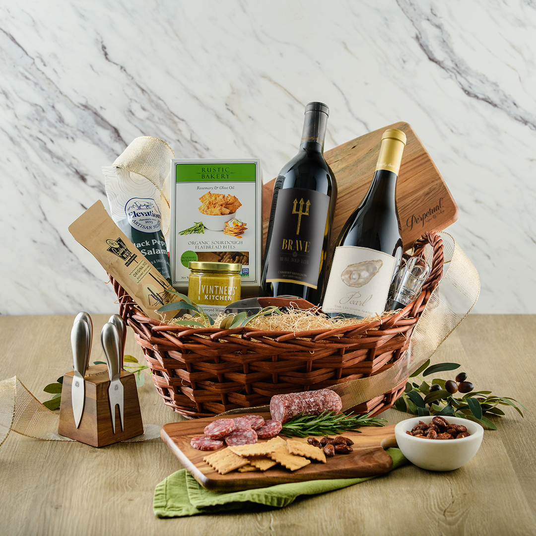 Premium Red & White Gift Basket