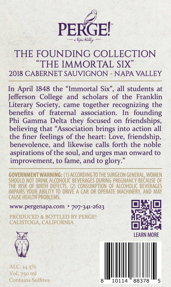 The Immortal Six - 2018 Cabernet Sauvignon - Napa Valley