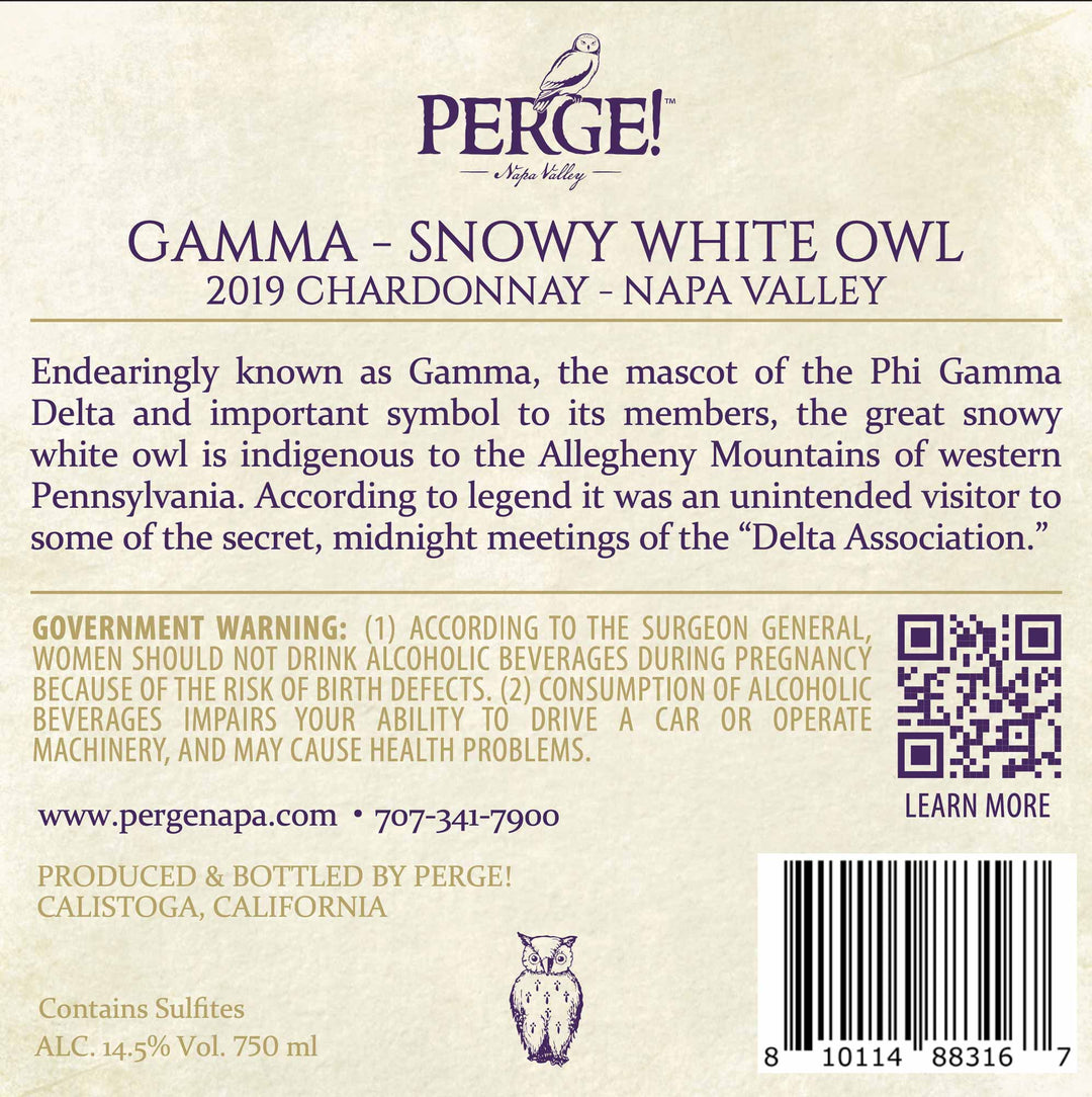 Gamma - Snowy White Owl - 2019 Chardonnay - Napa Valley