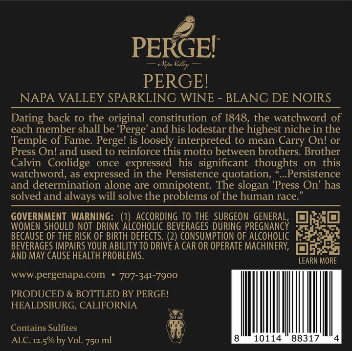 PERGE! - Sparkling Blanc de Noirs, Méthode Champenoise - Napa Valley