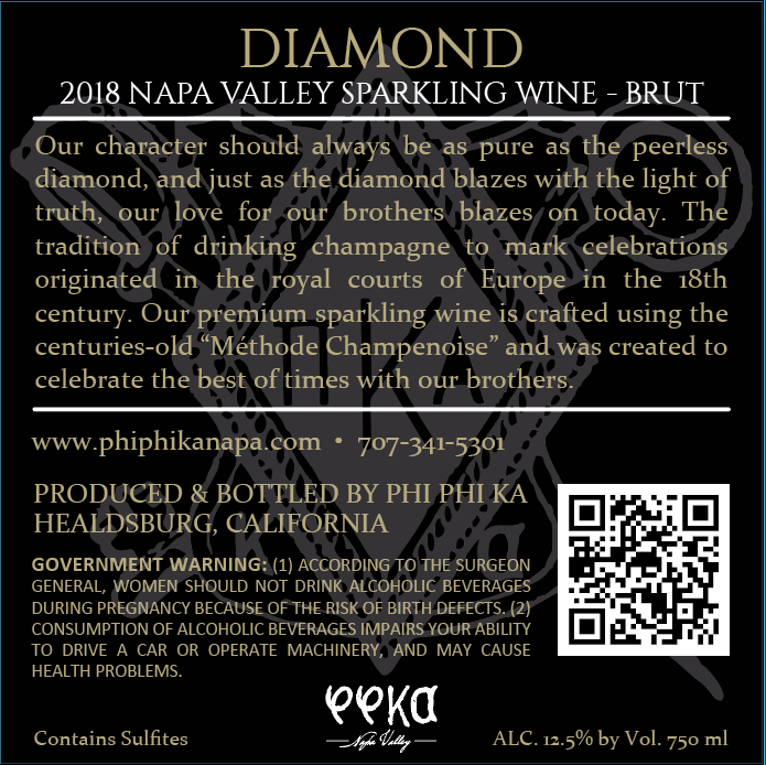 Diamond - 2018 Sparkling Brut - Méthode Champenoise - Napa Valley