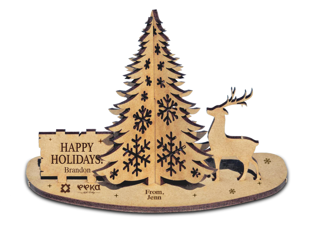 3D Wood Card - Holiday