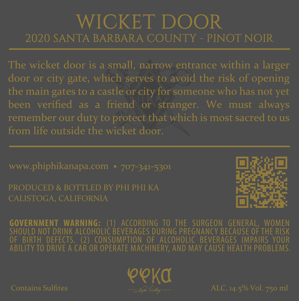 Wicket Door - 2020 Pinot Noir - Santa Barbara County