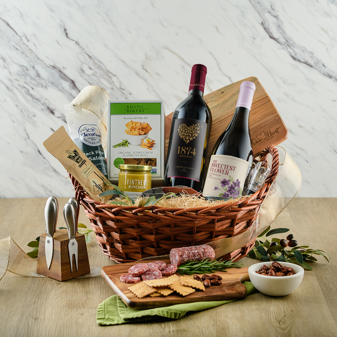 Premium Red & White Gift Basket