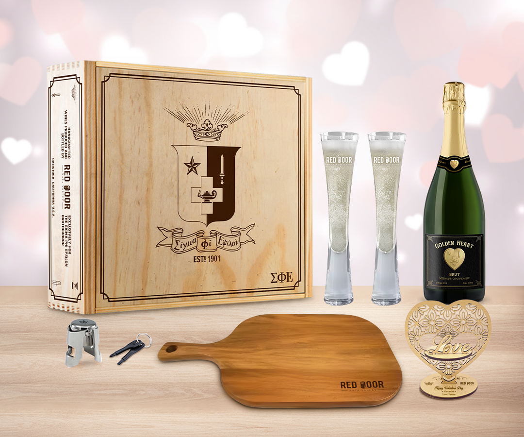 Valentine Sparkling Wine "Cheers" Gift Set