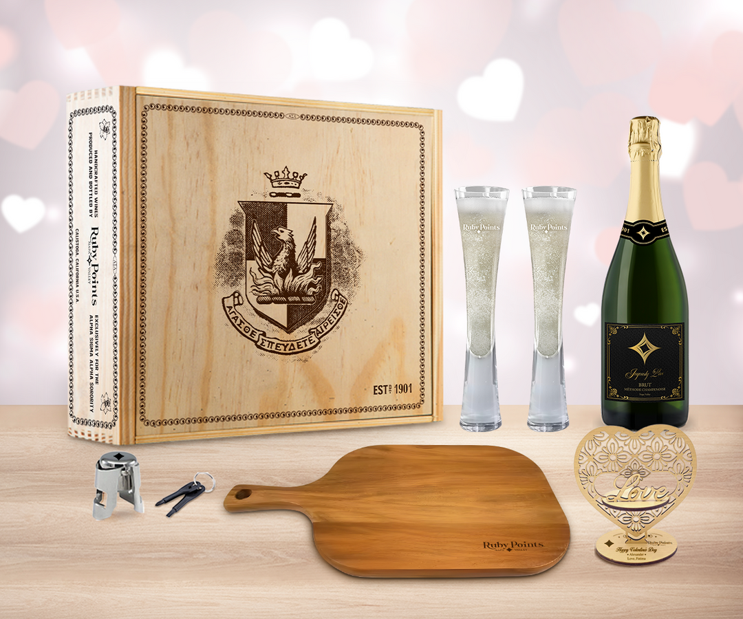 Valentine Sparkling Wine "Cheers" Gift Set