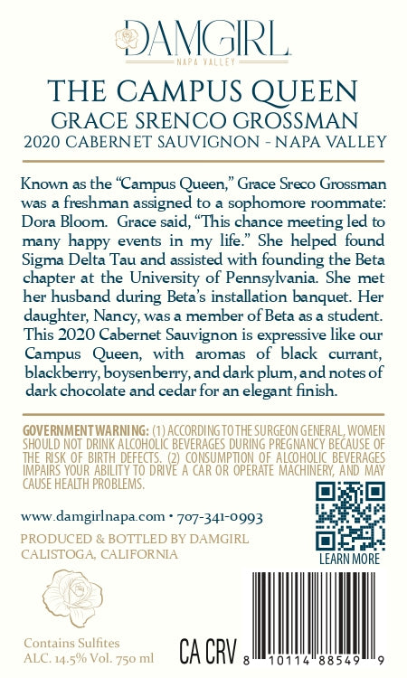 The Campus Queen Grace - 2020 Cabernet Sauvignon - Napa Valley