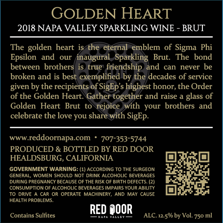 Golden Heart - 2018 Sparkling Brut -  Méthode Champenoise - Napa Valley