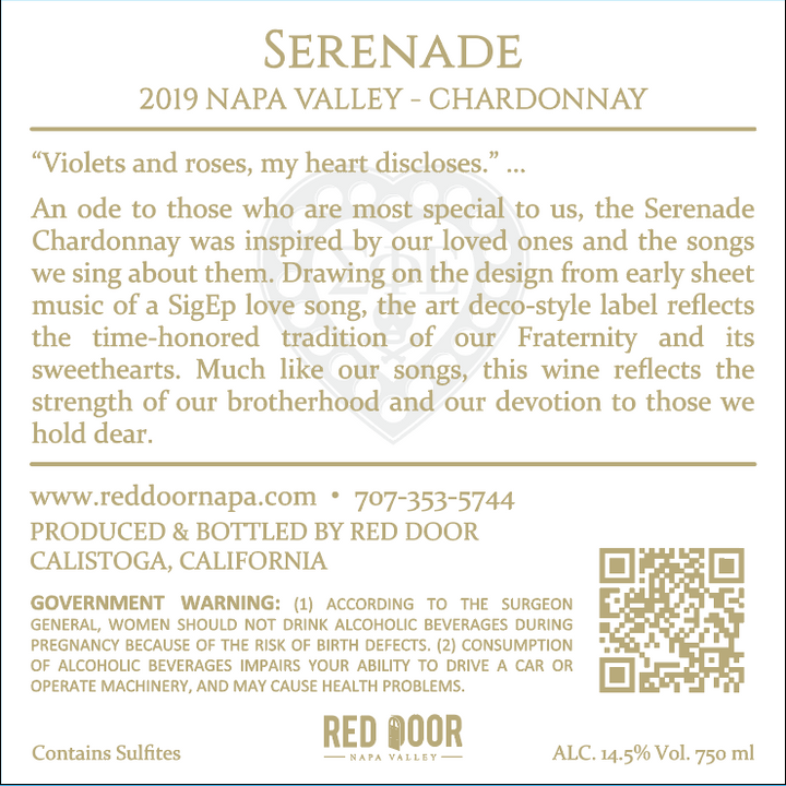 Serenade - 2019 Chardonnay - Napa Valley