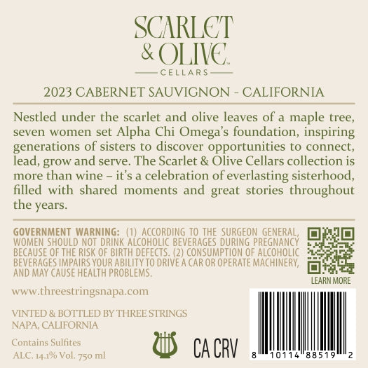 Scarlet & Olive Cellars - 2023 Cabernet Sauvignon - California