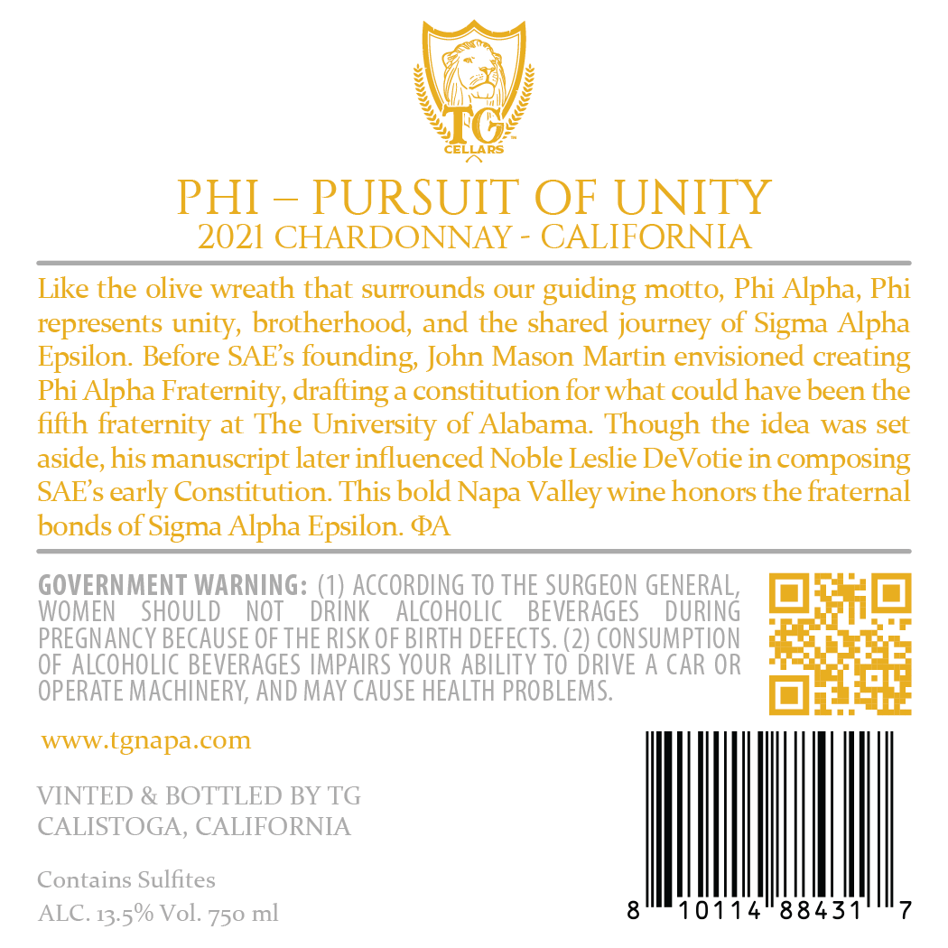 Phi - Pursuit of Unity - 2021 Chardonnay - California