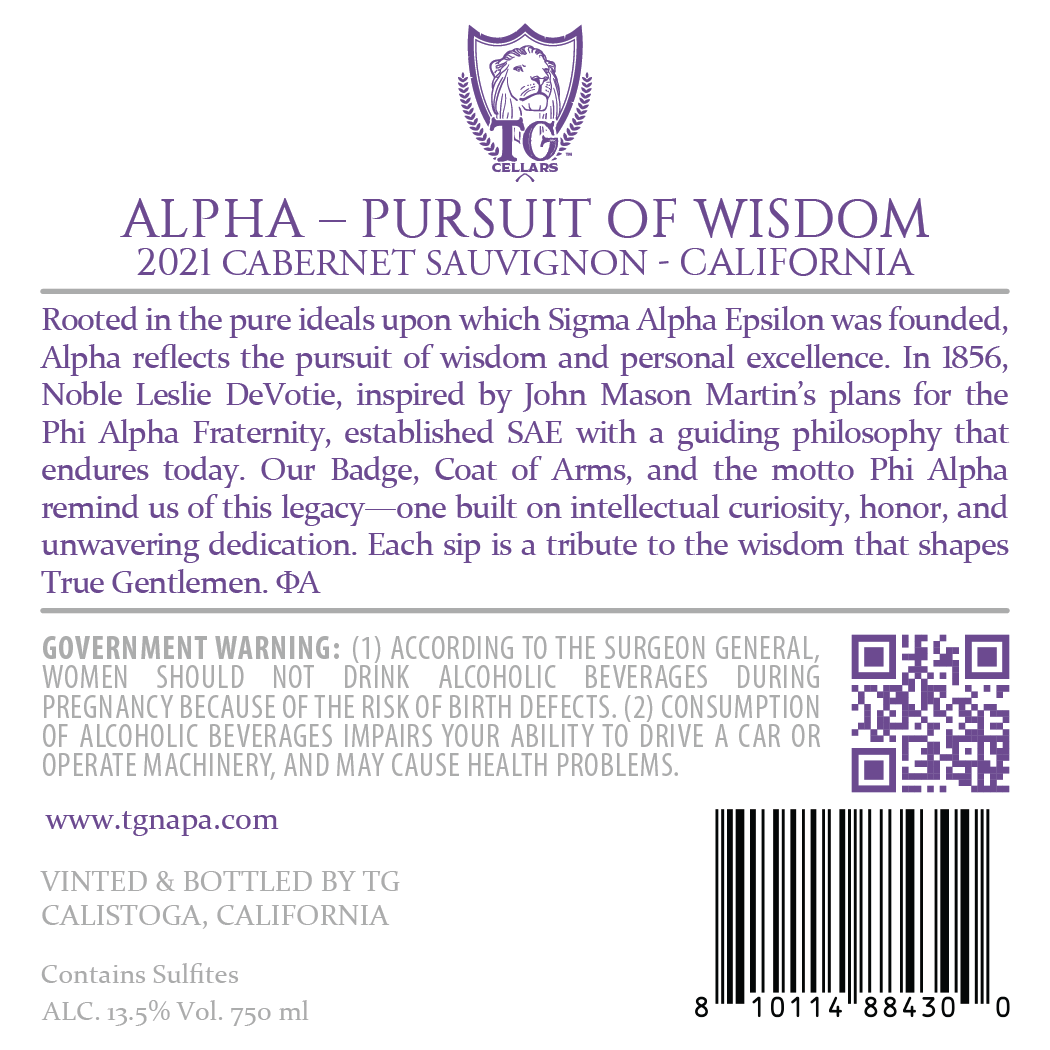 Alpha - Pursuit of Wisdom - 2021 Cabernet Sauvignon - California