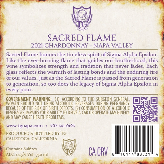 Sacred Flame - 2021 Chardonnay - Napa Valley
