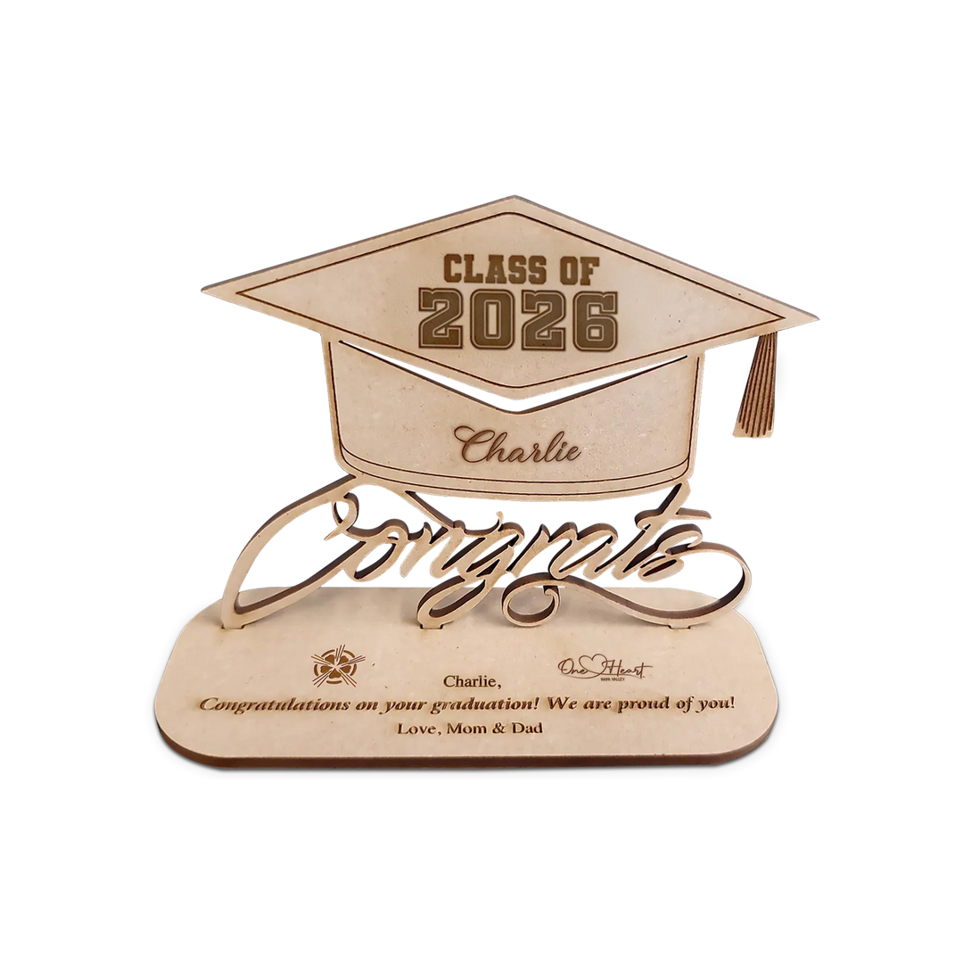 3D Wood Card - Graduation