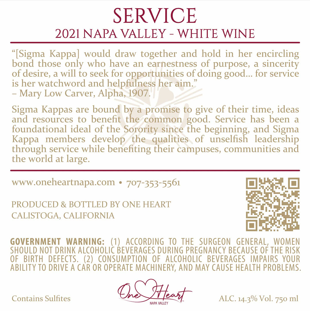 Service - 2021 Cuvée Blanc – Napa Valley