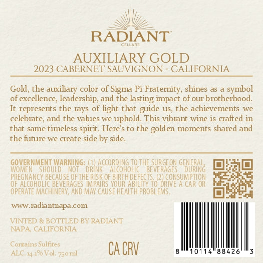Auxiliary Gold - 2023 Cabernet Sauvignon - California