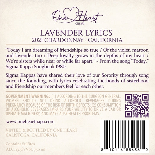 Lavender Lyrics - 2021 Chardonnay - California