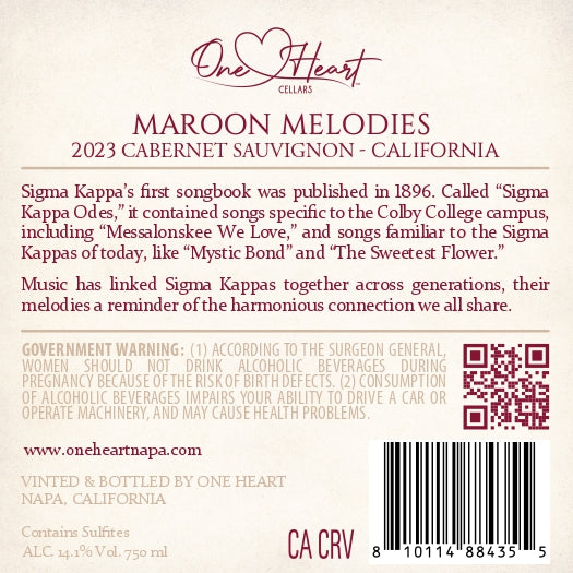 Maroon Melodies - 2023 Cabernet Sauvignon - California