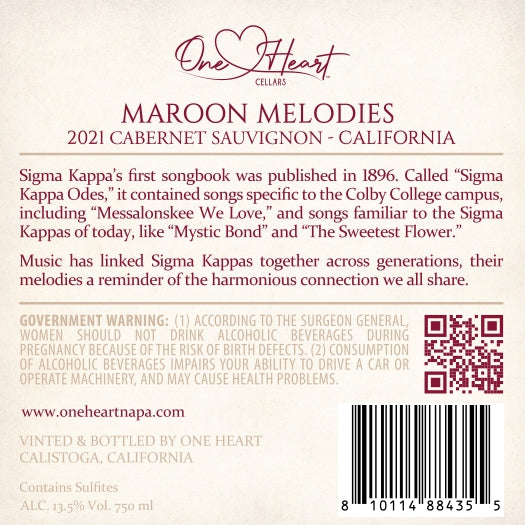 Maroon Melodies - 2021 Cabernet Sauvignon - California