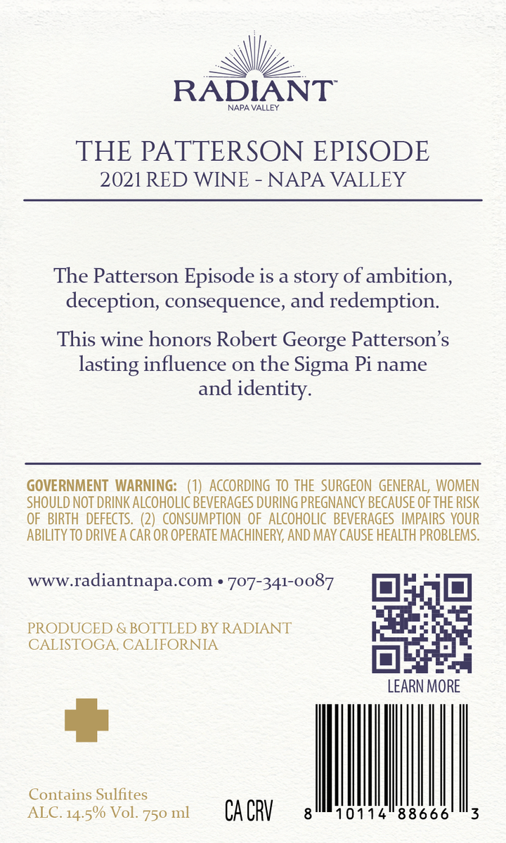 Radiant - The Patterson Episode - 2021 Red Wine, Napa Valley