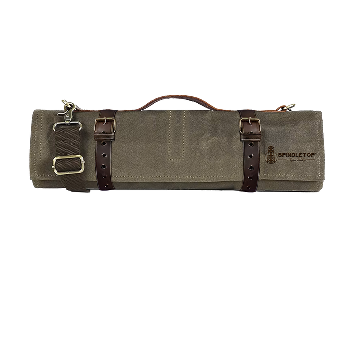 Waxed Canvas Leather BBQ Tool Roll Bag