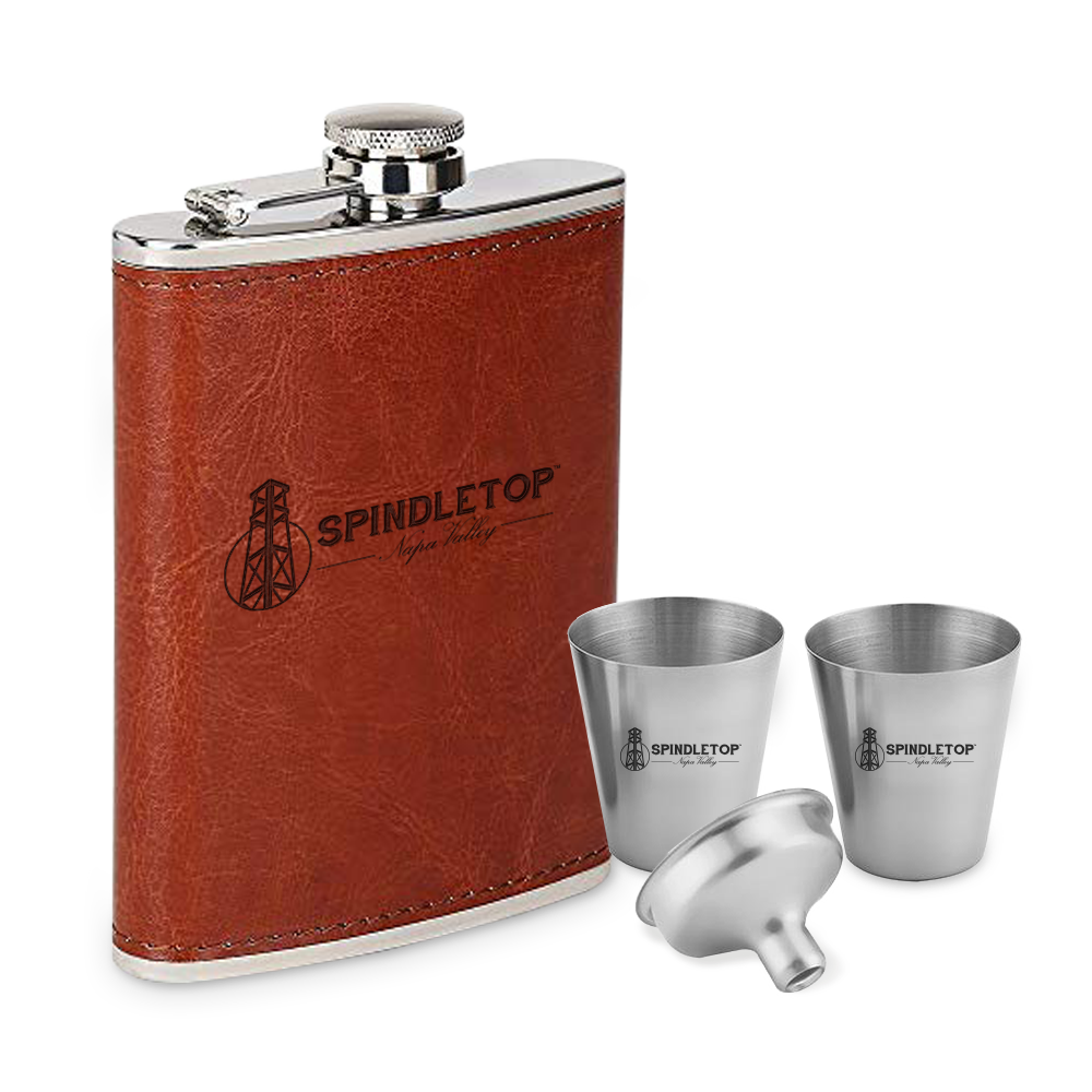 Leather Flask Set