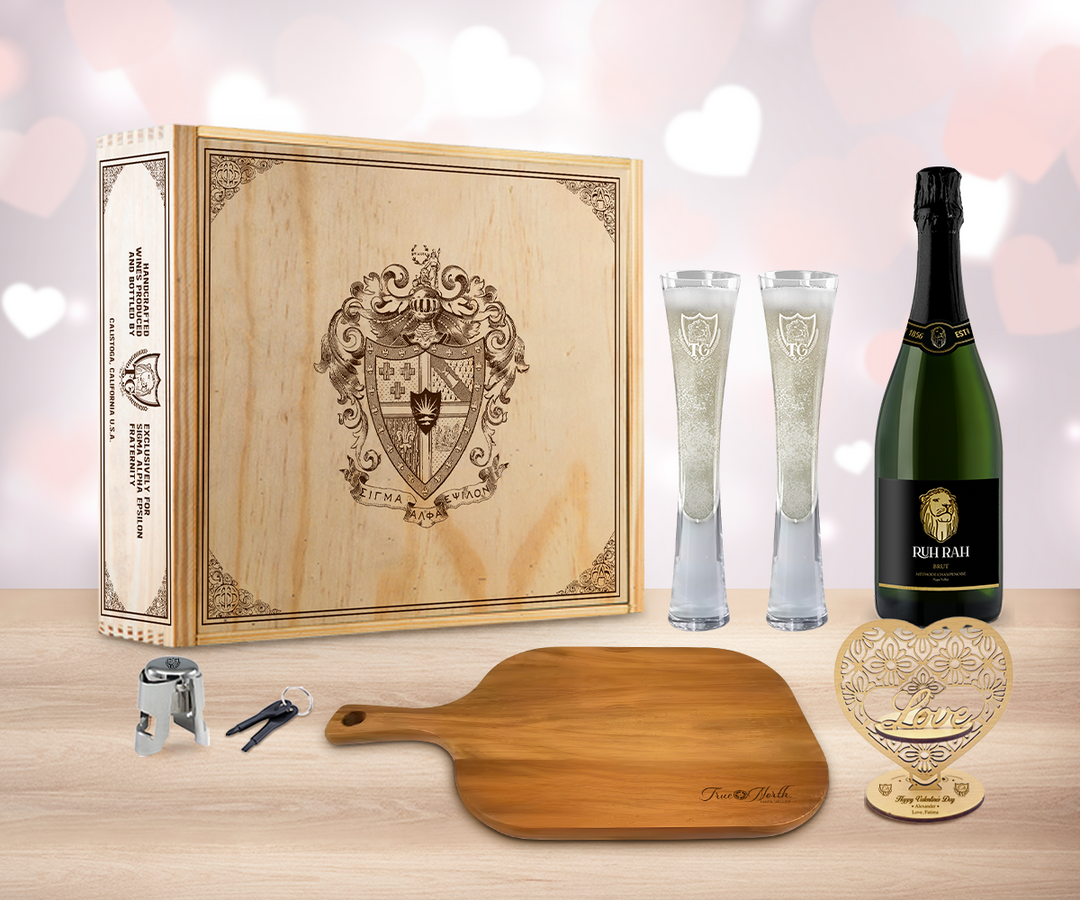 Valentine Sparkling Wine "Cheers" Gift Set