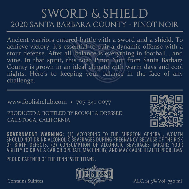Sword & Shield – 2020 Pinot Noir – Santa Barbara County
