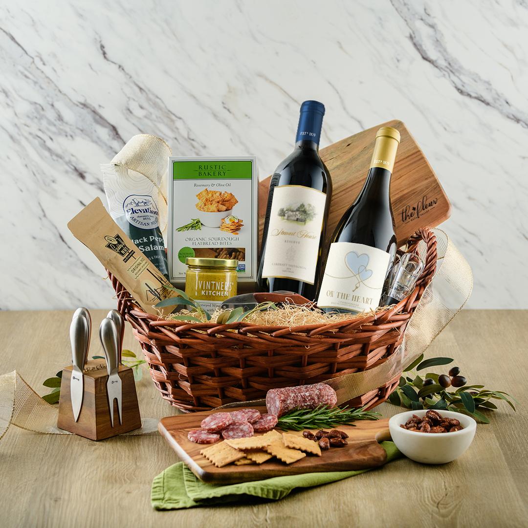 Premium Red & White Gift Basket