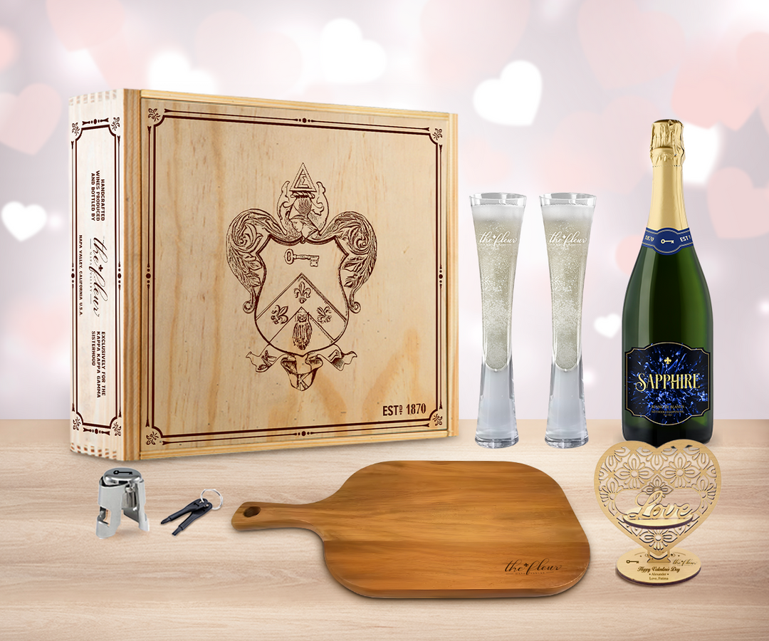 Valentine Sparkling Wine "Cheers" Gift Set