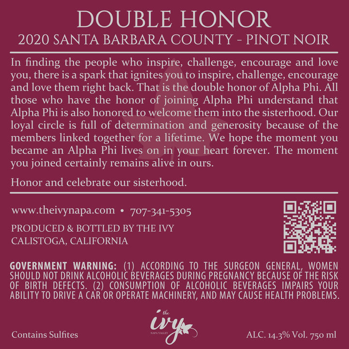 Double Honor - 2020 Pinot Noir - Santa Barbara County