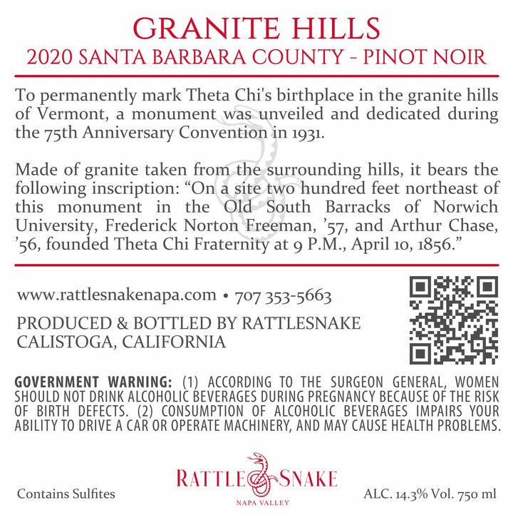 Granite Hills - 2020 Pinot Noir - Santa Barbara