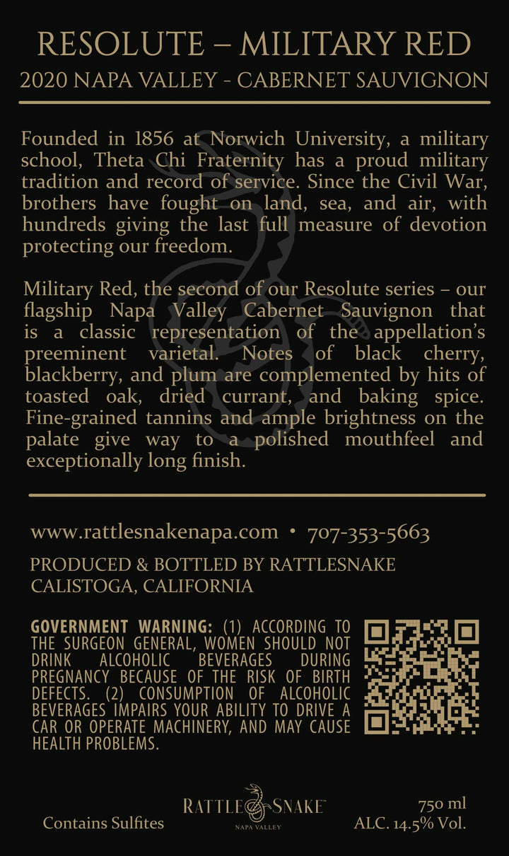 Resolute - Military Red - 2020 Cabernet Sauvignon - Napa Valley