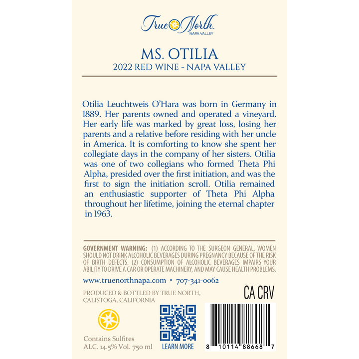 Ms. Otilia - 2022 Red Wine - Napa Valley