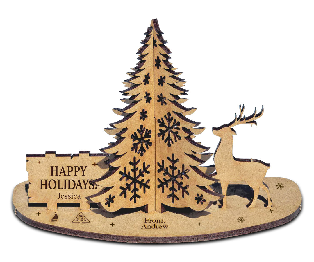 3D Wood Card - Holiday