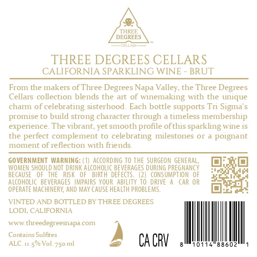 Three Degrees Cellars - Sparkling Brut - California
