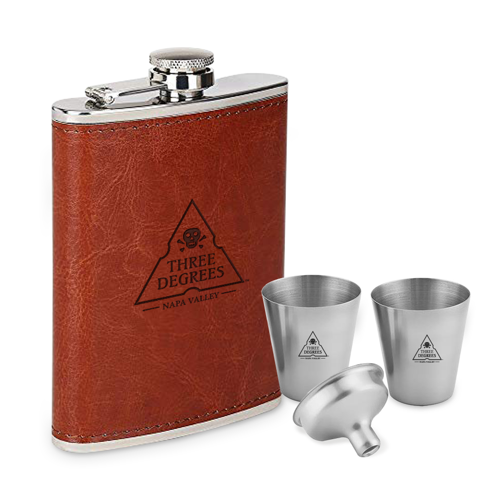 Leather Flask Set