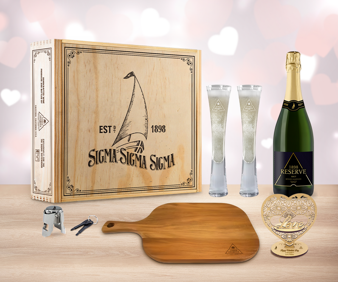 Valentine Sparkling Wine "Cheers" Gift Set