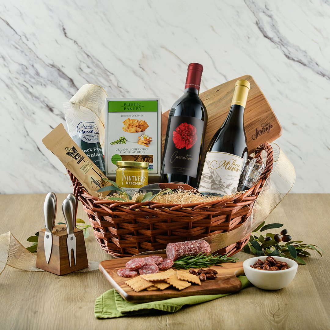 Premium Red & White Gift Basket