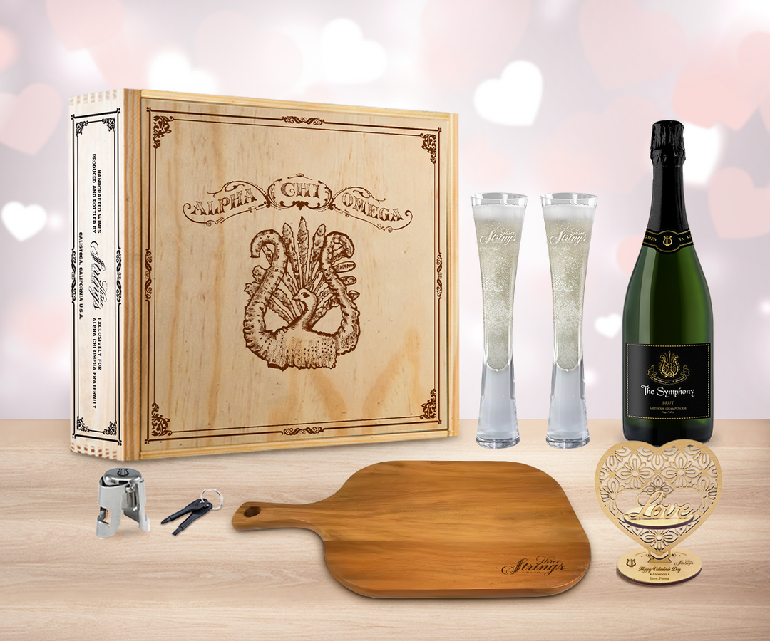 Valentine Sparkling Wine "Cheers" Gift Set