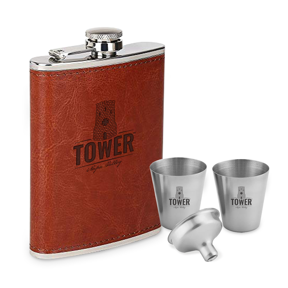 Leather Flask Set