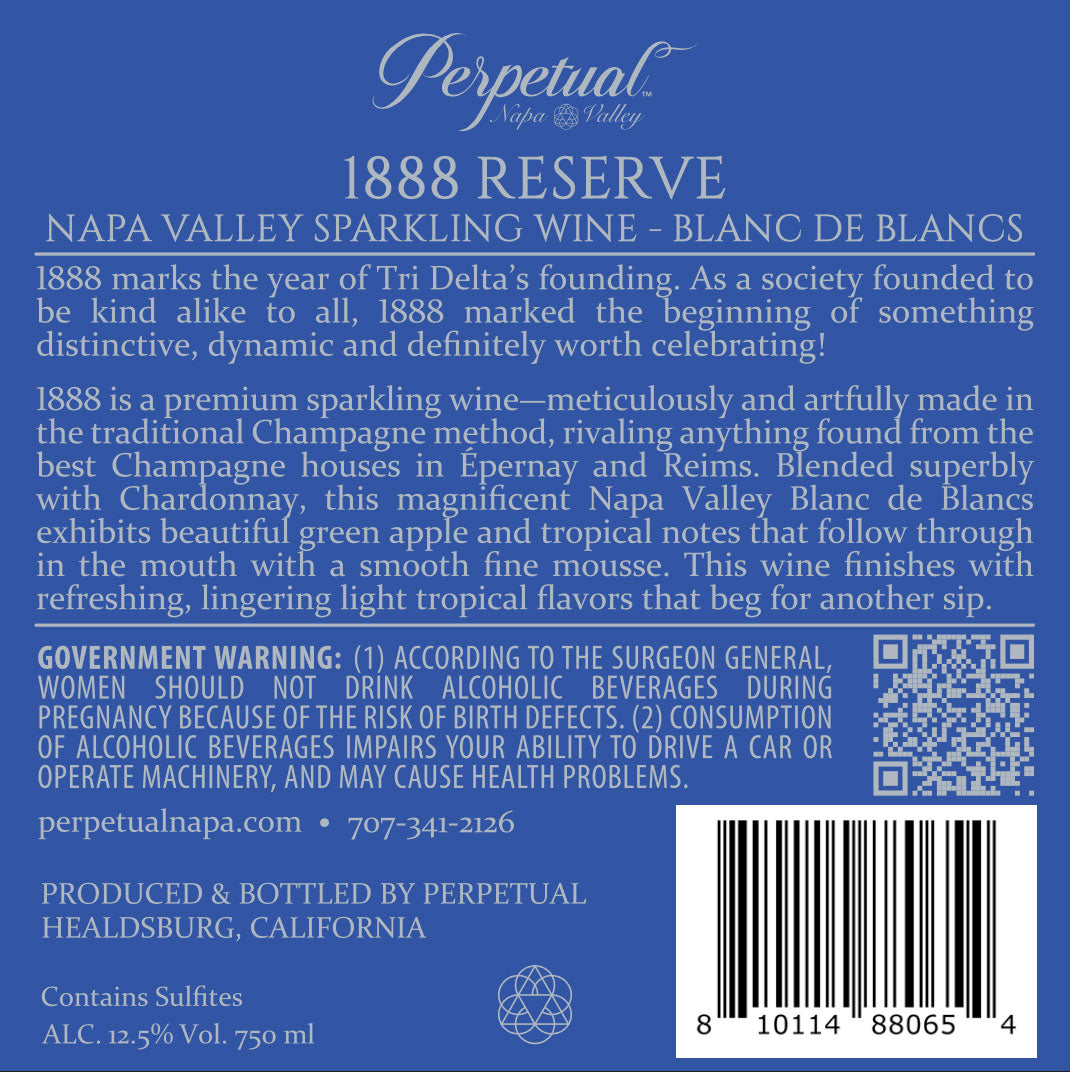 1888 Reserve - Sparkling Blanc de Blancs - Méthode Champenoise - Napa Valley