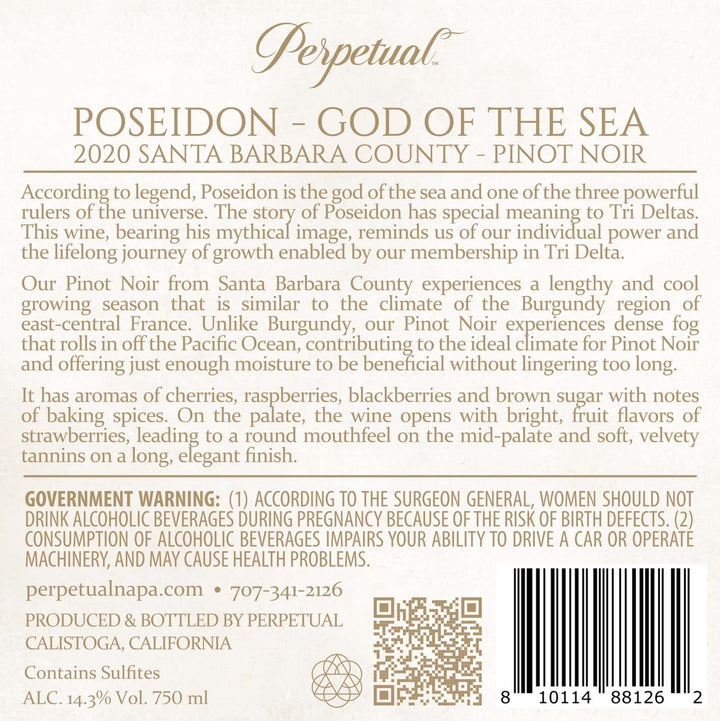 Poseidon – God of the Sea - 2020 Pinot Noir - Santa Barbara County