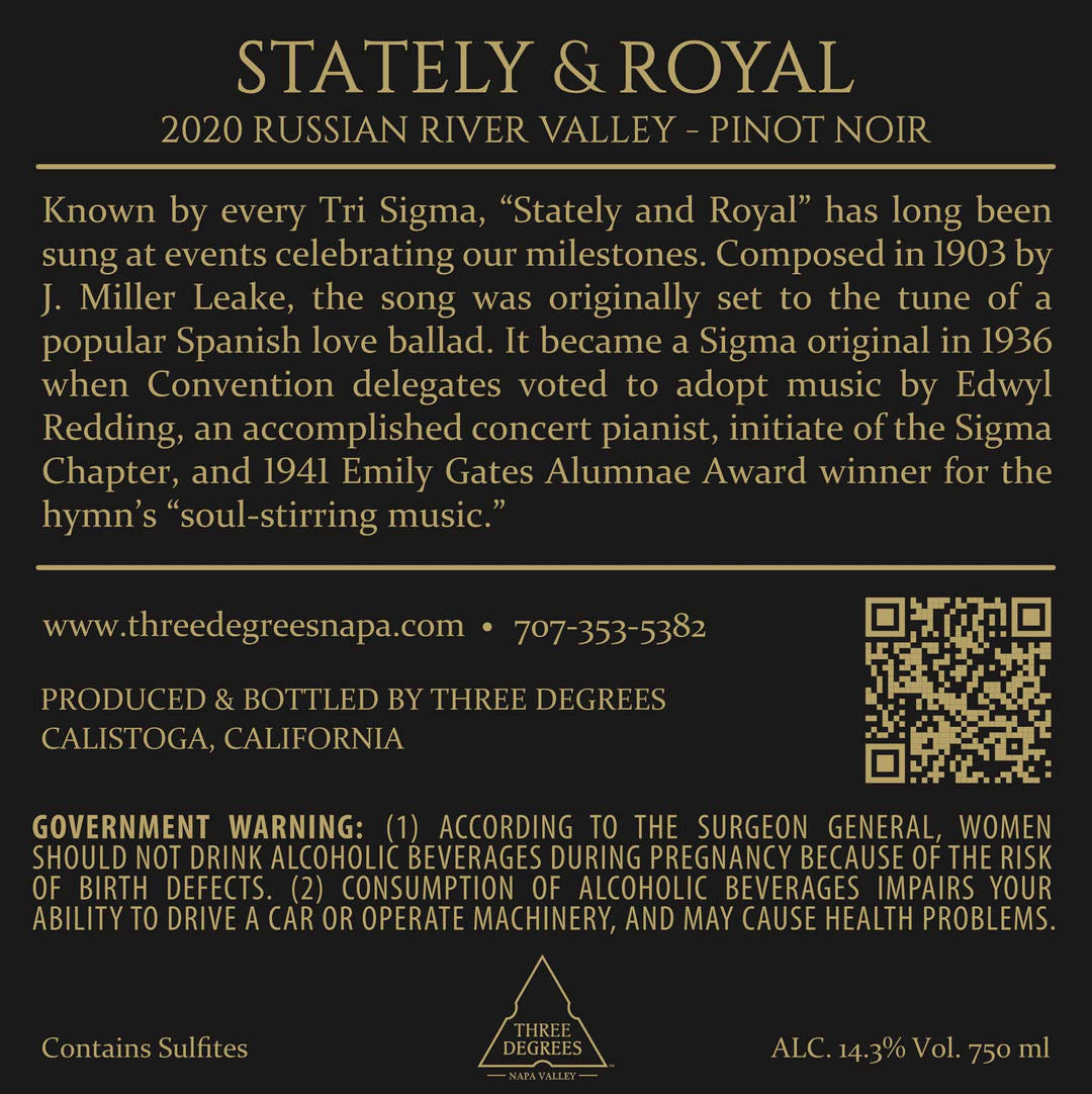 Stately & Royal - 2021 Pinot Noir - Russian River Valley