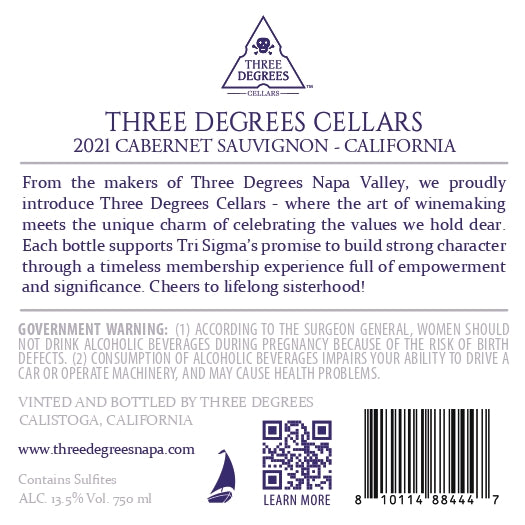Three Degrees Cellars - 2021 Cabernet Sauvignon - California