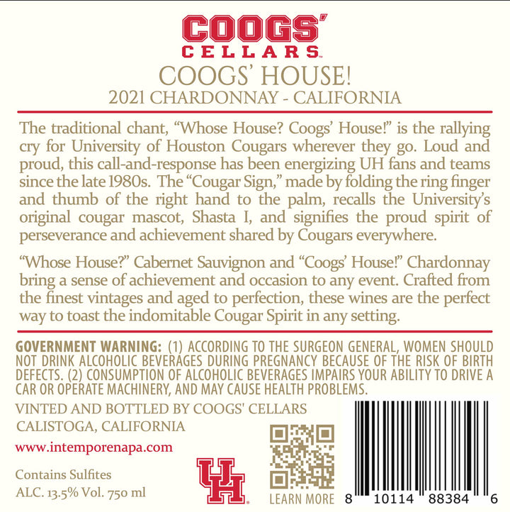 COOGS' HOUSE! - 2021 Chardonnay - California