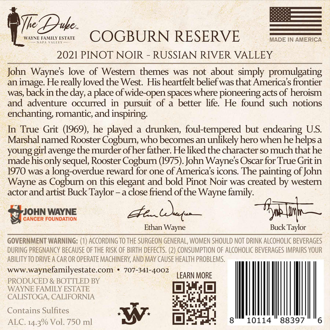 Cogburn Reserve - 2021 Pinot Noir - Russian River Valley