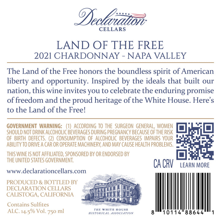Land Of The Free - 2021 Chardonnay - Napa Valley