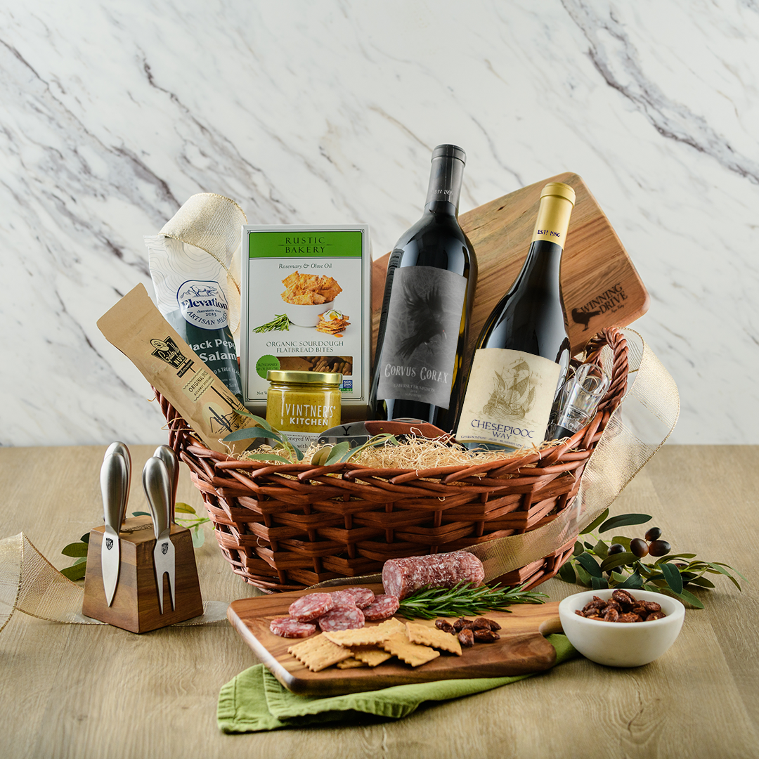 Premium Red & White Gift Basket