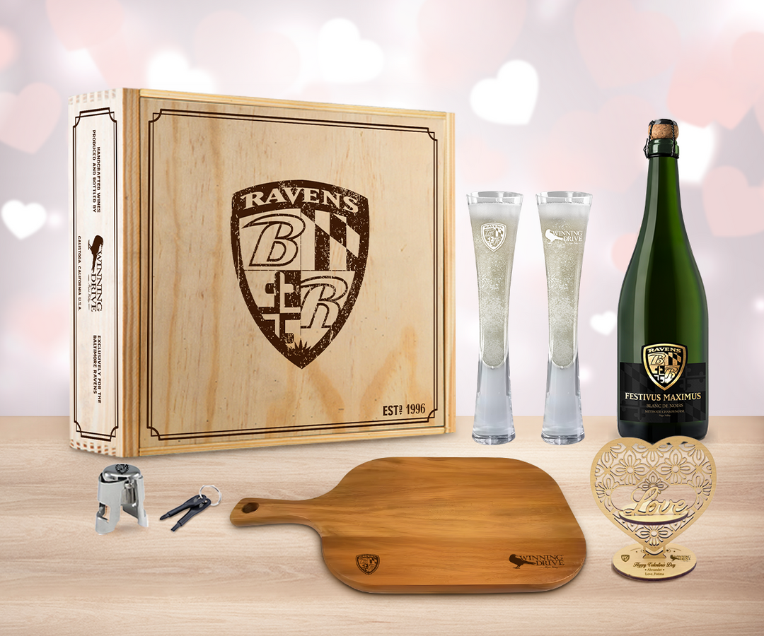 Valentine Sparkling Wine "Cheers" Gift Set